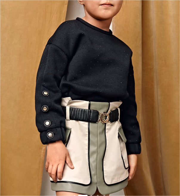 Beige Maza Twill Skirt