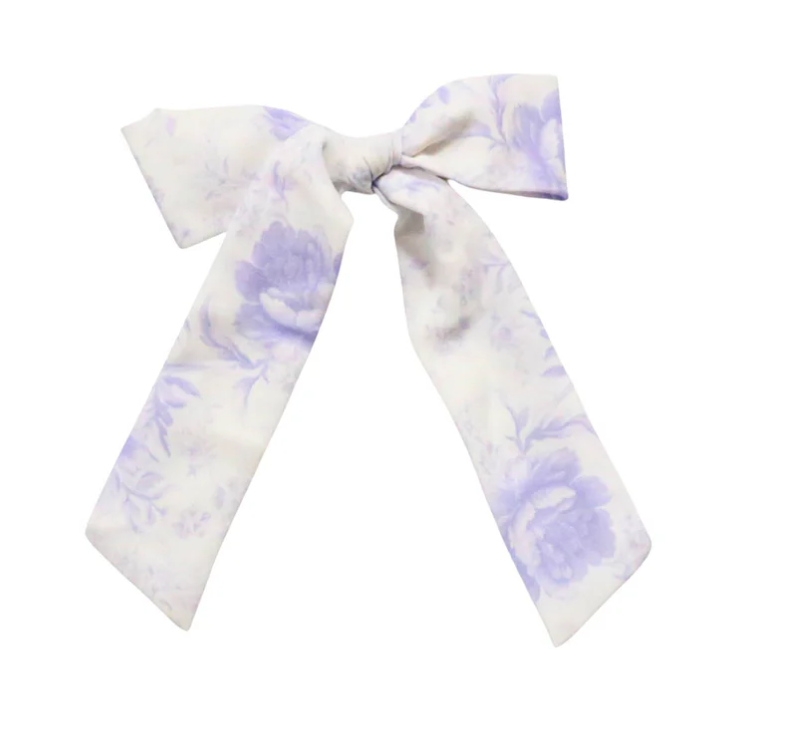 Lavender Floral Long Tail Bow
