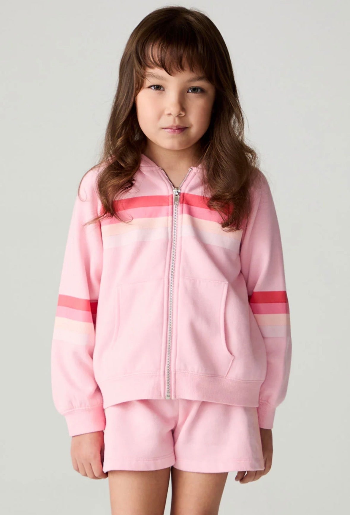 Multi Stripe Zip Up Hoodie