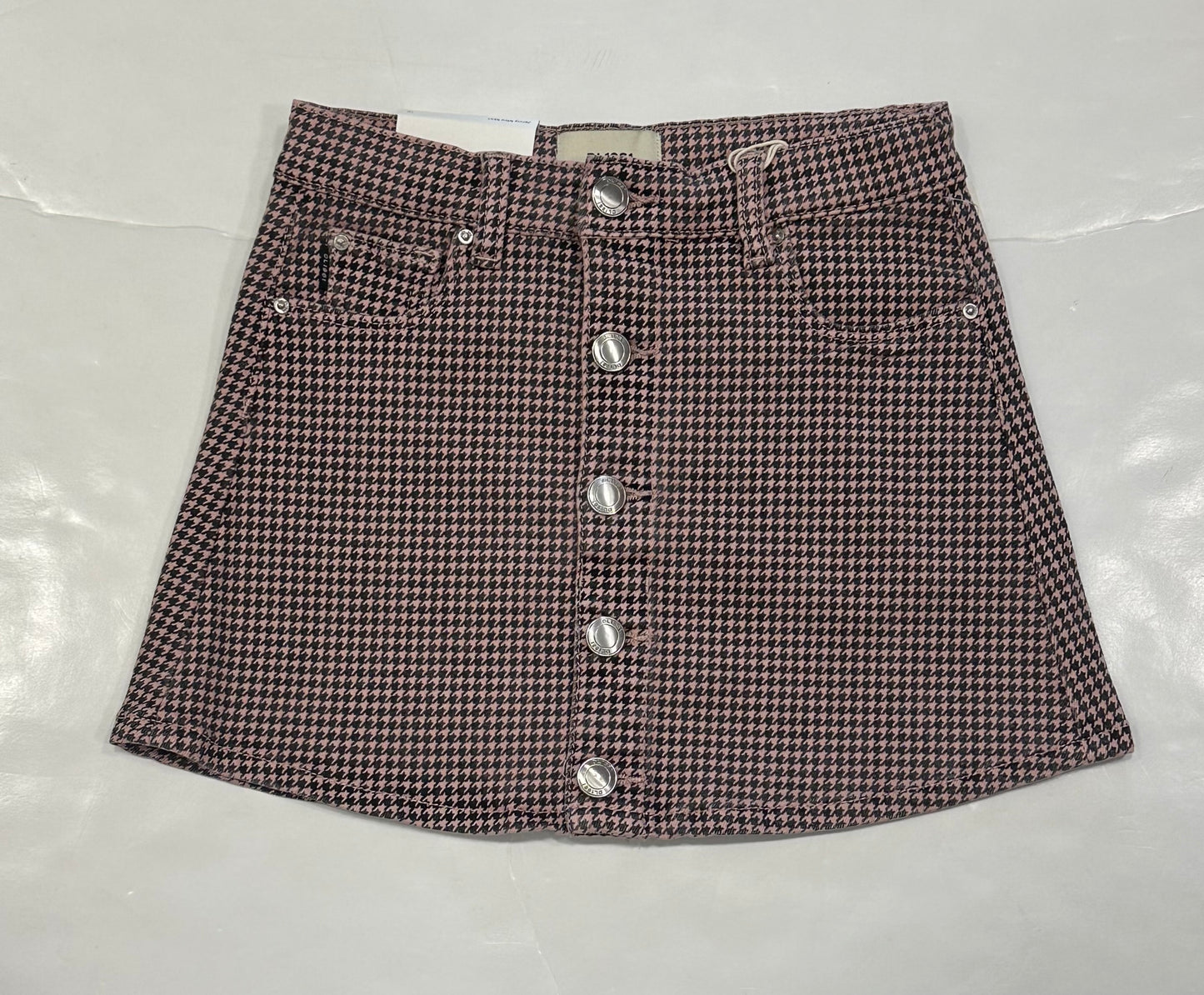 Pink Jenny Houndstooth Mini Skirt