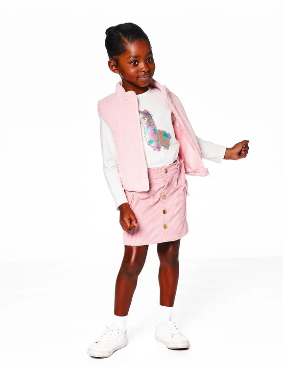 Dusty Pink Corduroy Puffy Vest