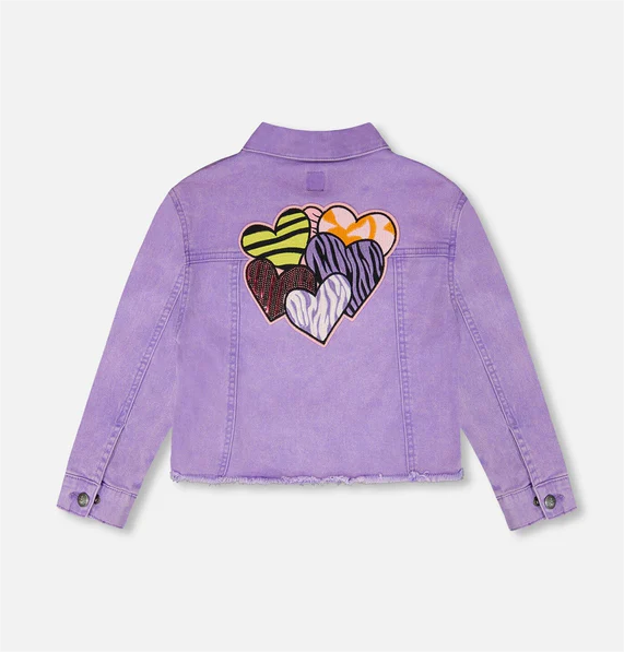 Violet Denim Jacket W/ Embroidery