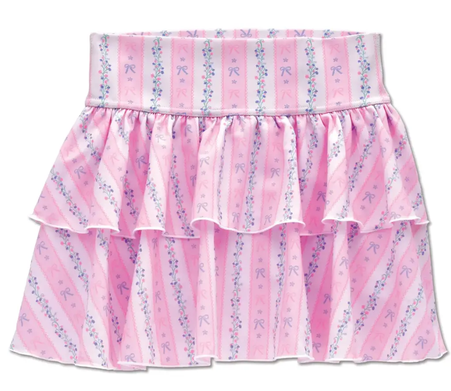 Floral Stripes Skort