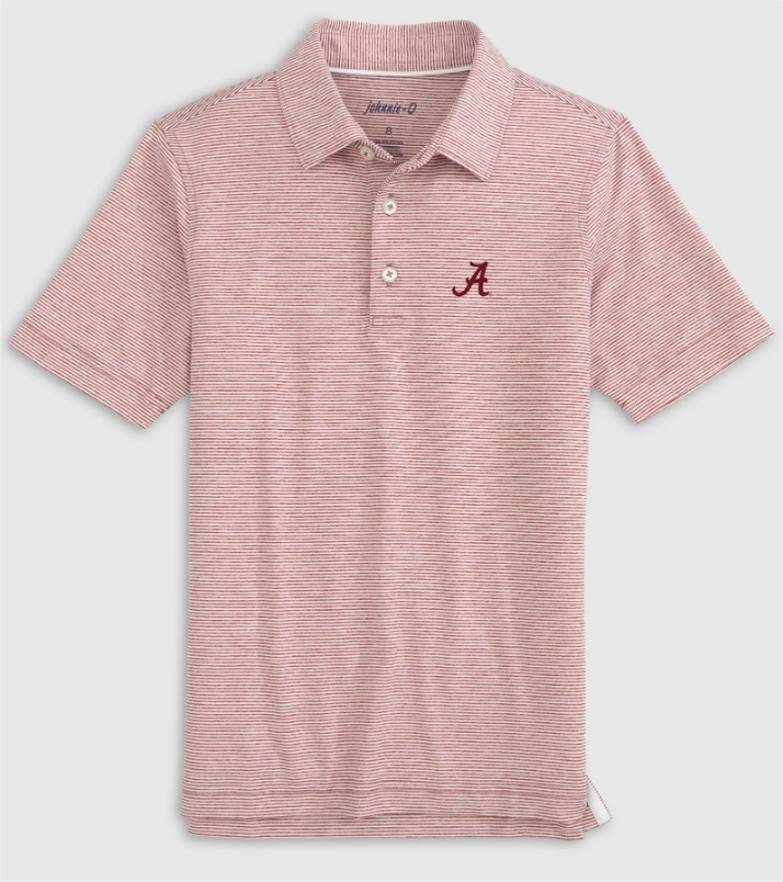 Alabama Crimson Lyndonn Striped Polo