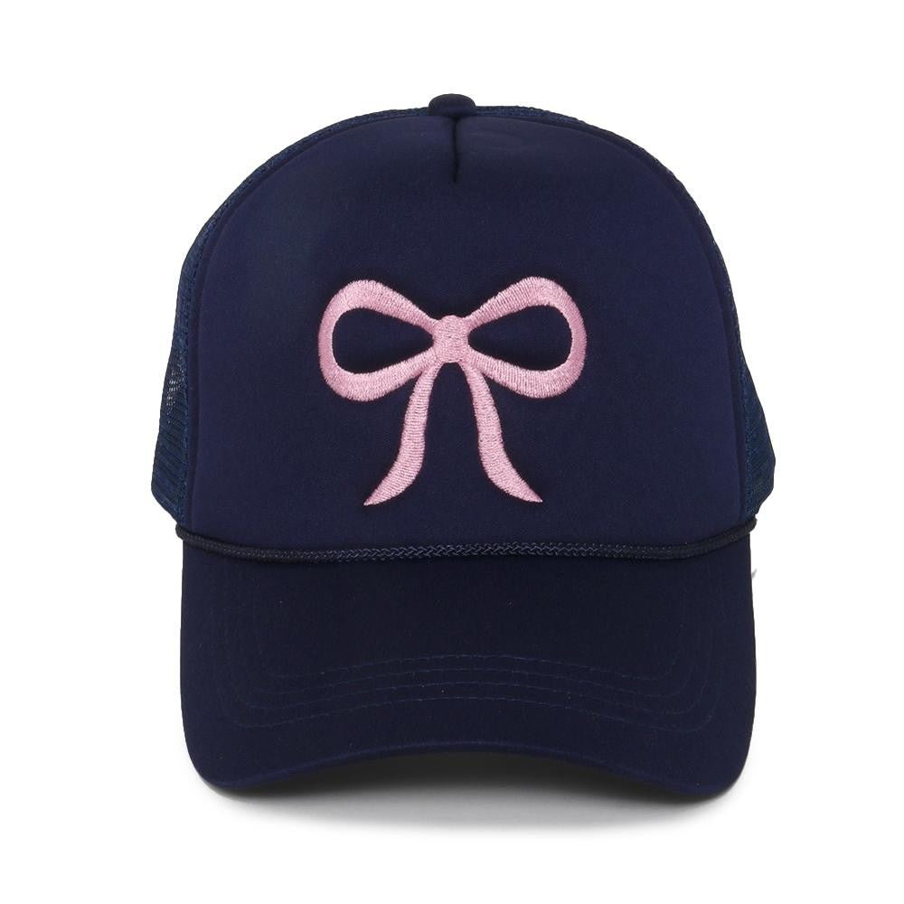 Pink Bow navy trucker Baseball Cap
