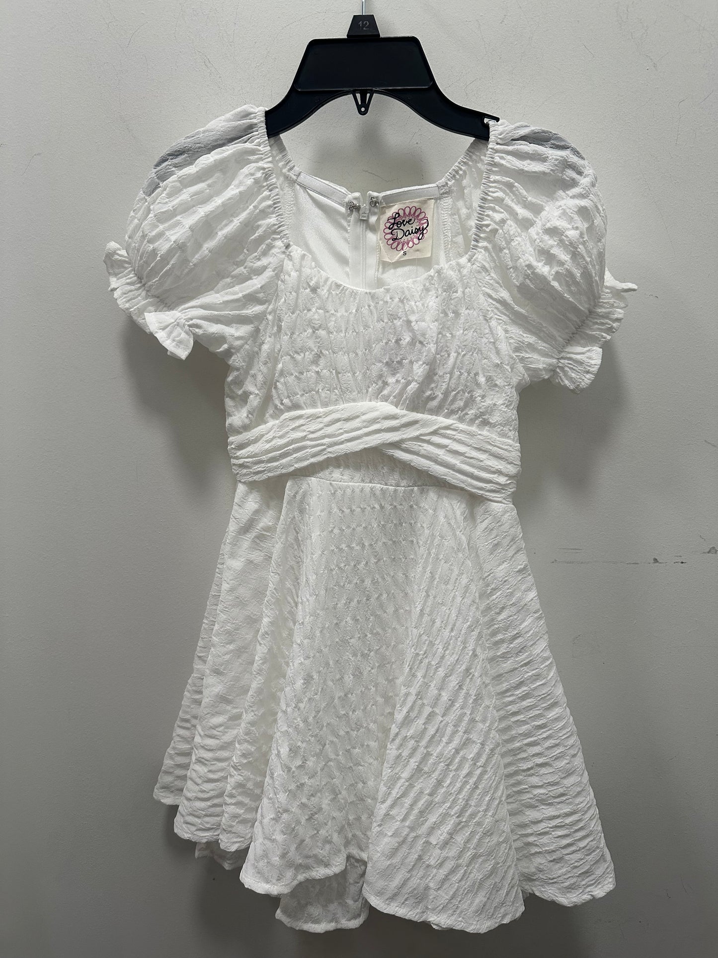 White Tie Waist Ruffle Dress