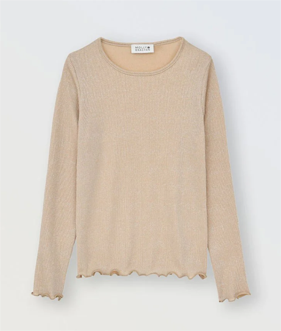 Golden Beige Iridescent Jersey Top