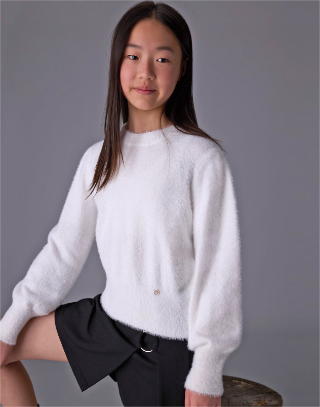 Ecru Faux Fur Sweater