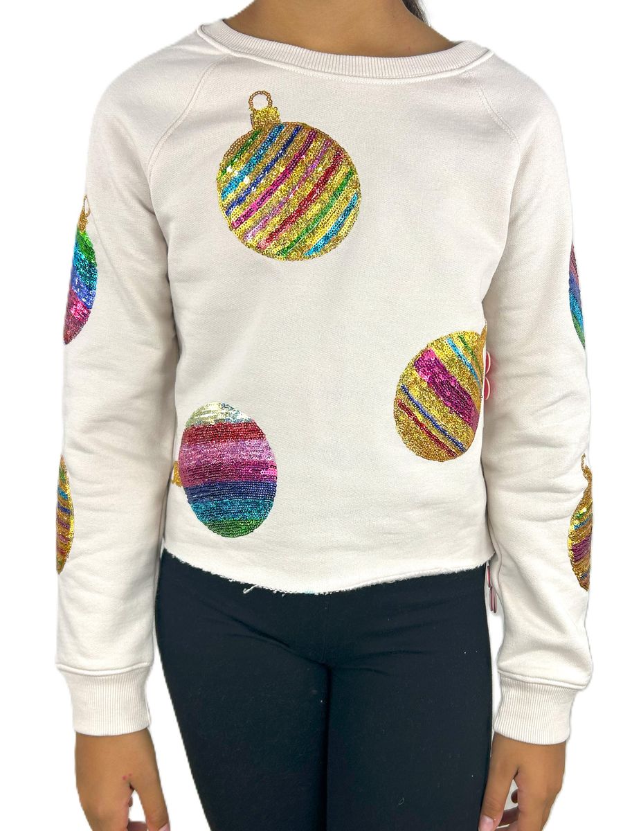 All Over Sequins Ornament Sweatshirt