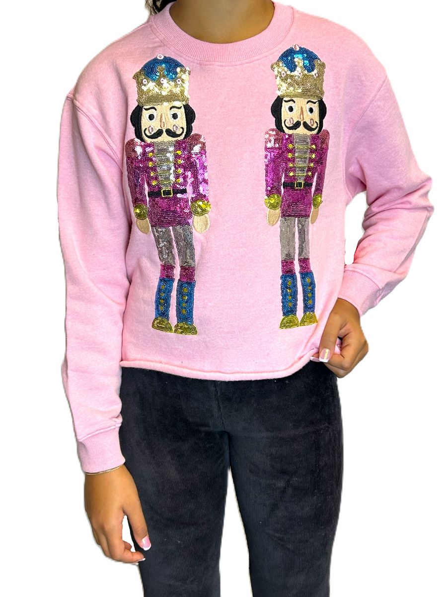 Pink Sequin Nutcrackers Sweatshirt