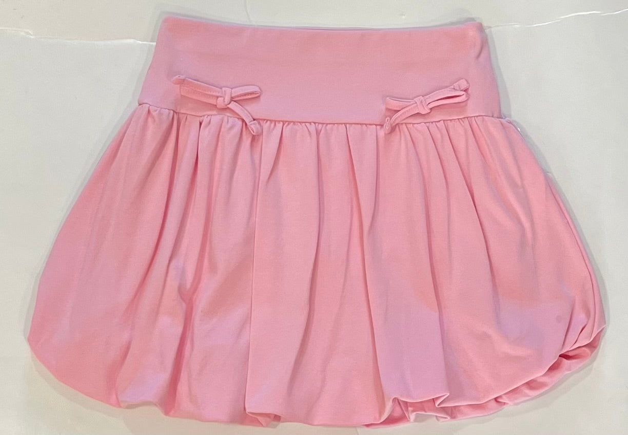 Pink Bubble Skort W/Bows