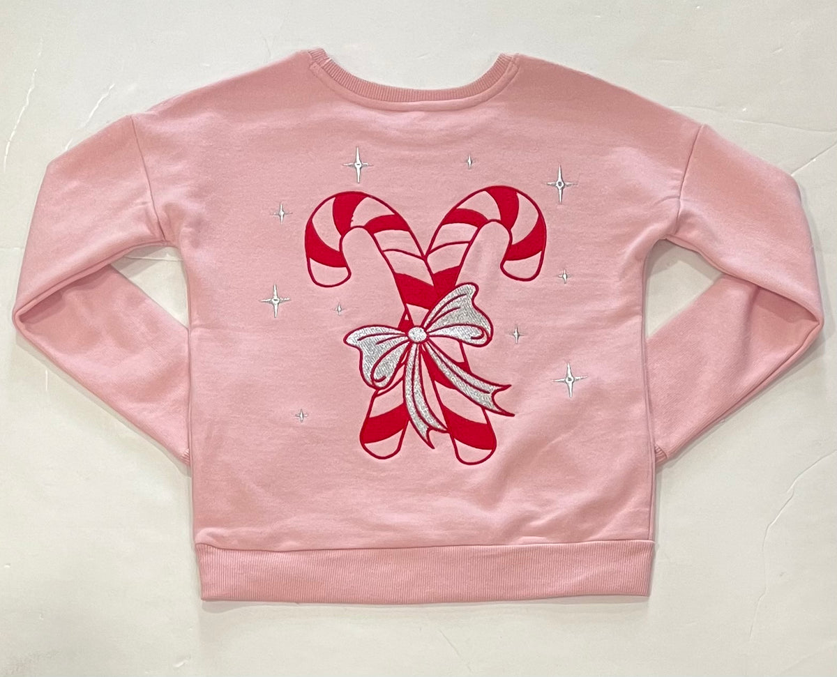 Candy Cane Club Embroidery Sweatshirt