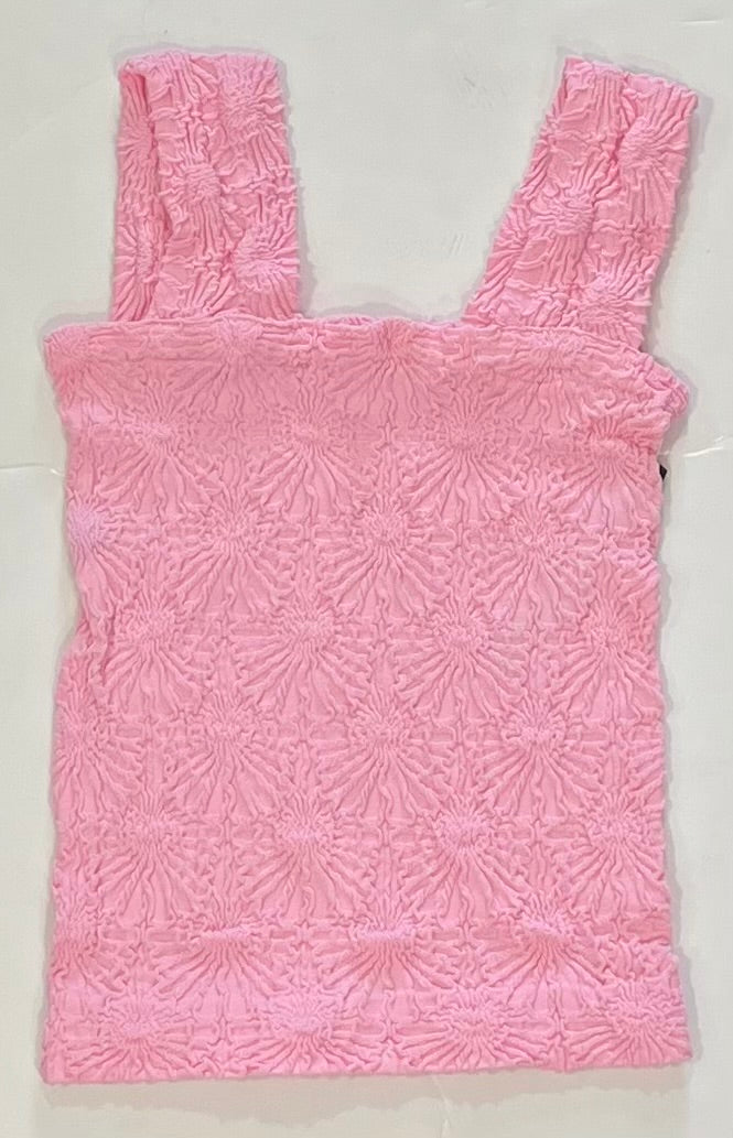 Pink Seamless Floral Textured Tank