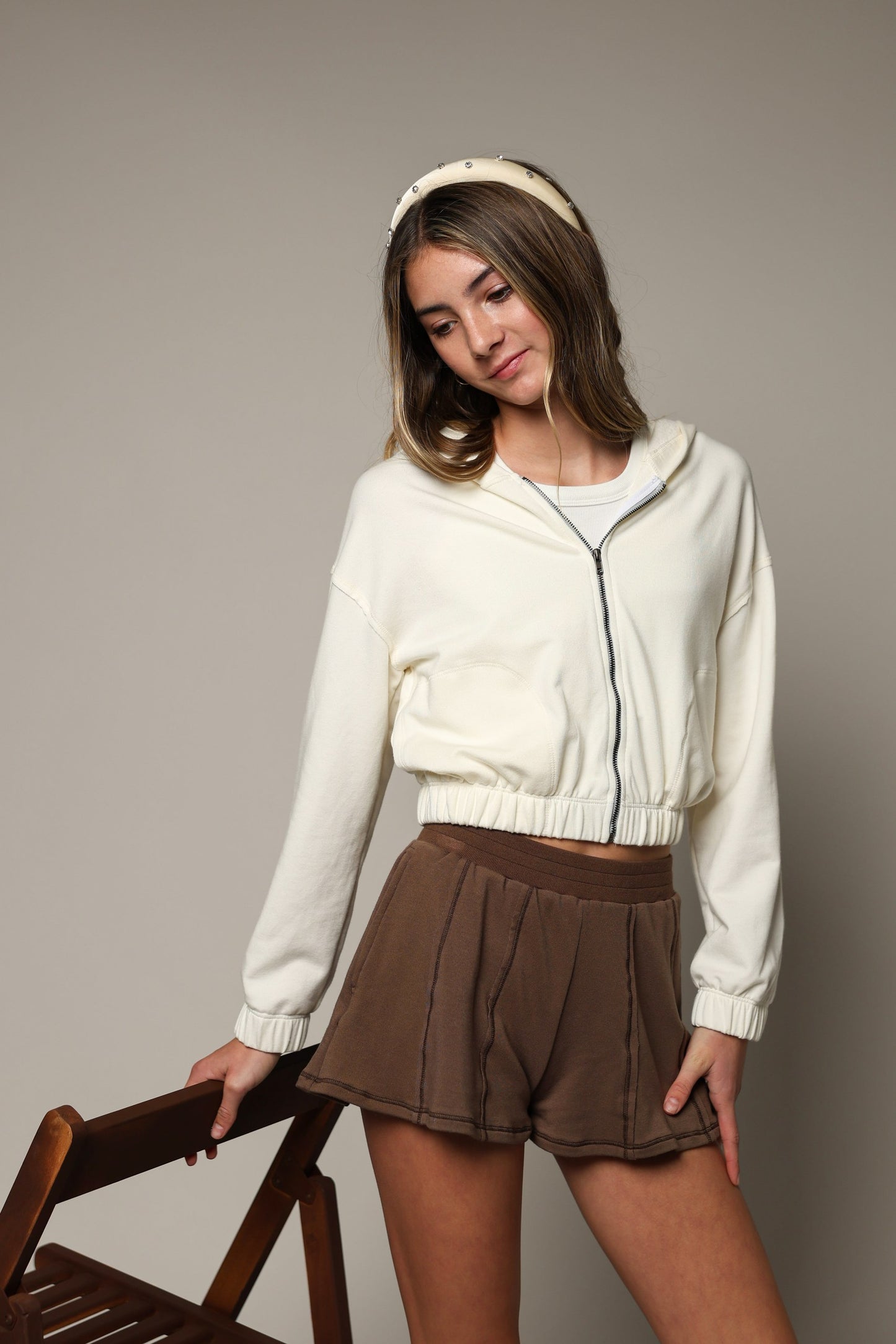 Chocolate Lave Terry Raw Seame Short