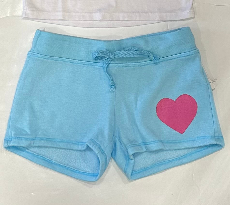 Powder Blue Short w/Fuzzy Heart