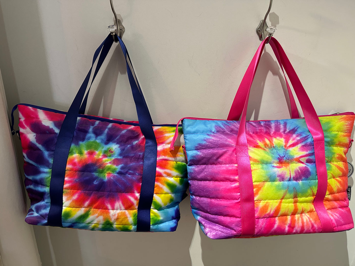 Spiral Tie Dye Puffer Weekender Tote Bag
