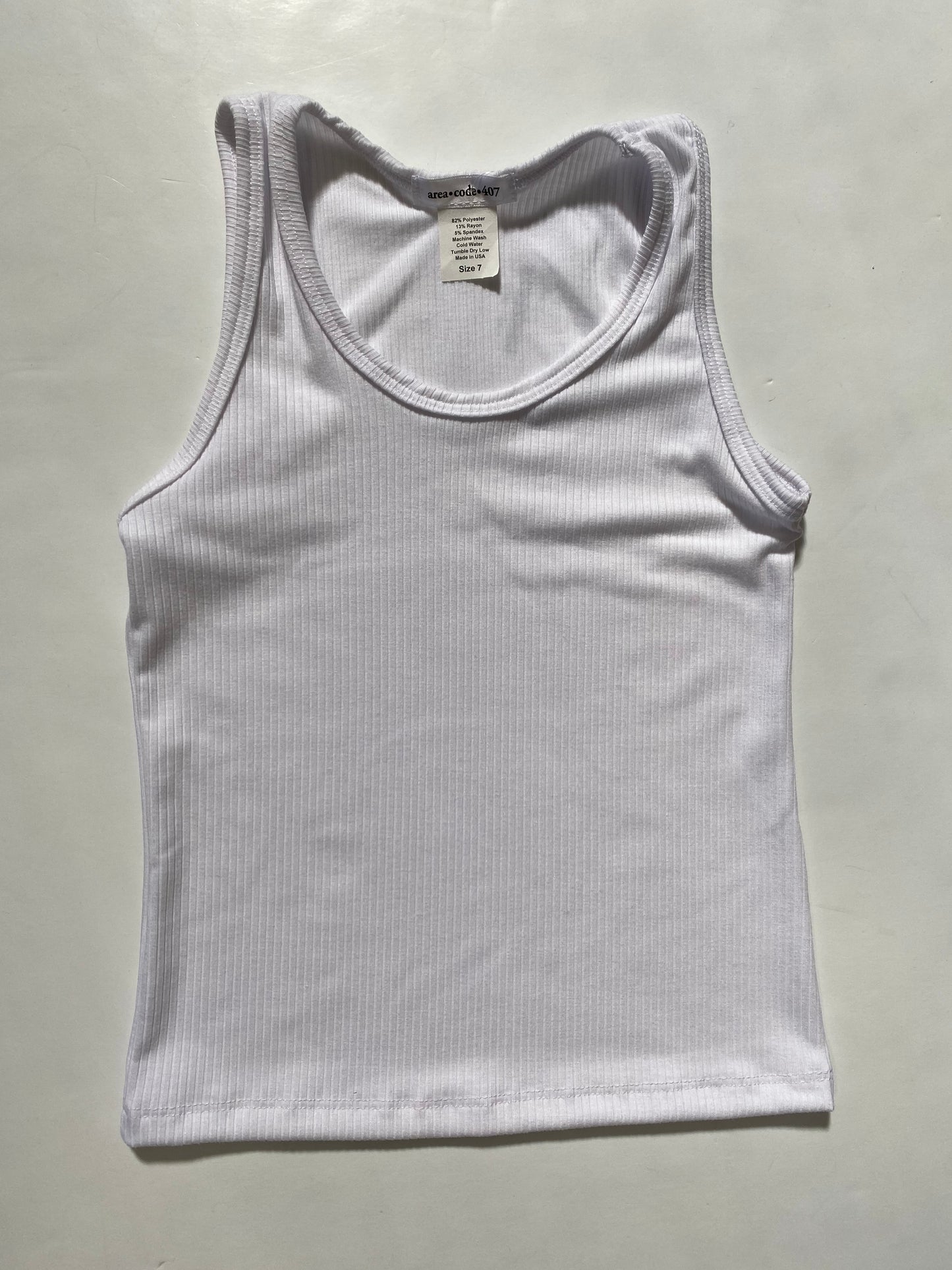 White Rib Tank Top