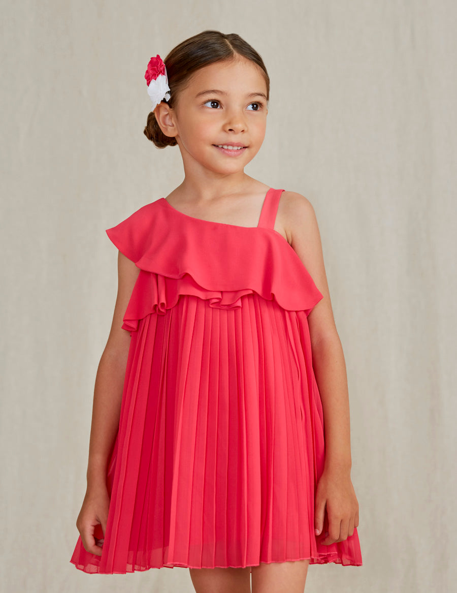 fuchsia pleated chiffon midi dress Strapless Sleeveless Midi A-Line Mother of the Bride Dress Beaded Pleated Chiffon Cocktail Gowns with Overlay Blushing Pink / US16