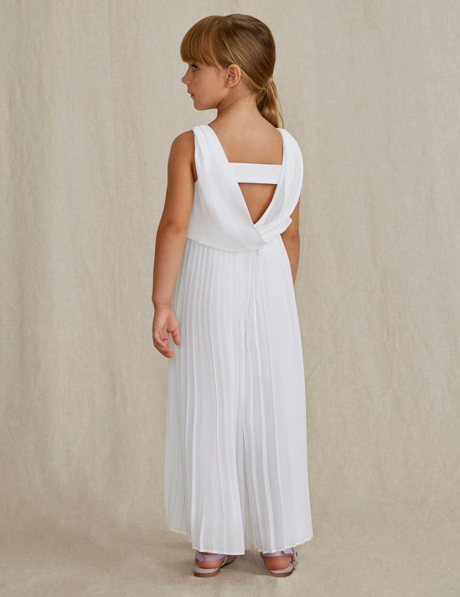 White Pleated Jumpsuit