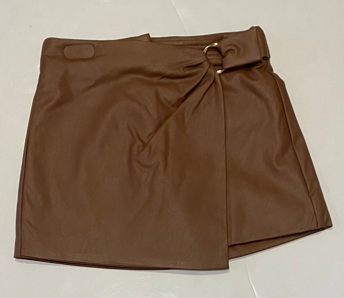 Chocolate Leather Skort