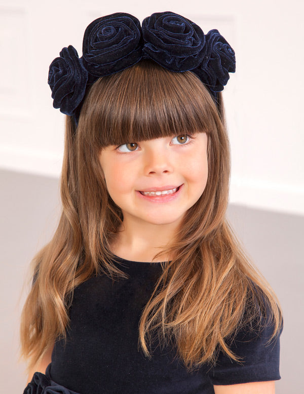 4 Velour Flowers Headband