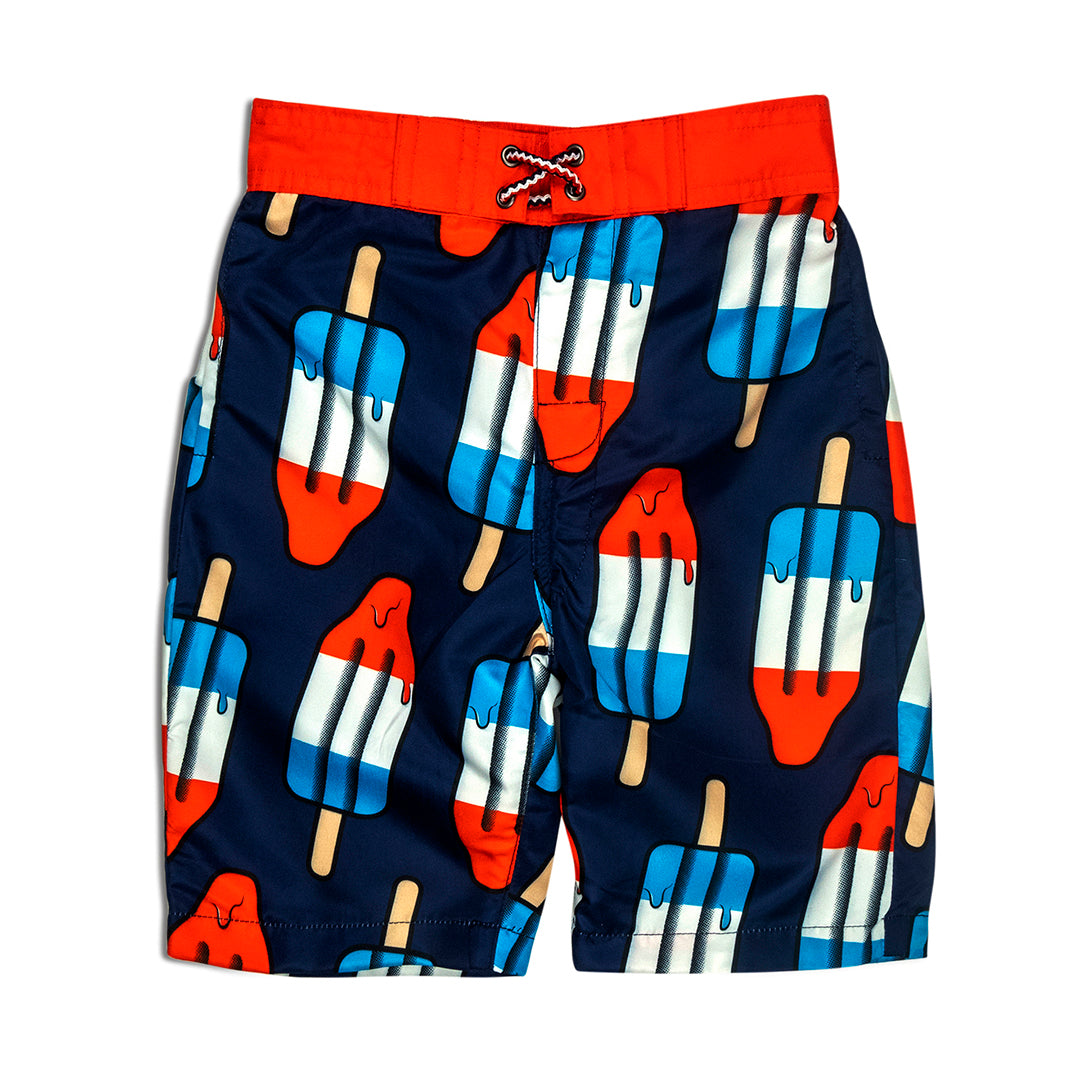 Red, White & Blue Popsicle Swim Trunk