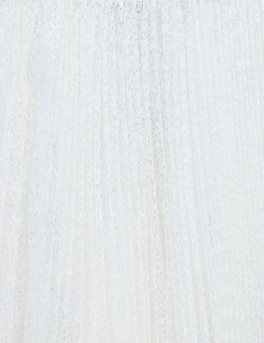 White Lace Pleated Skirt