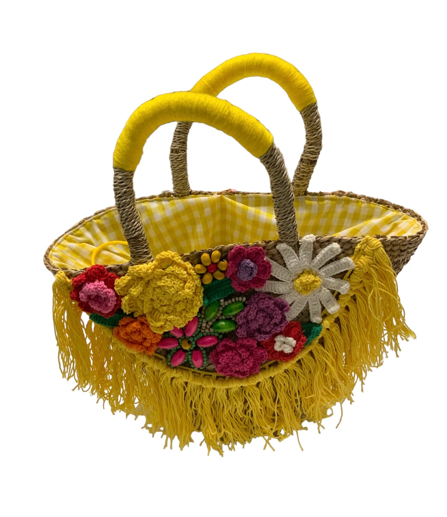 Yellow Garden Rattan Purse
