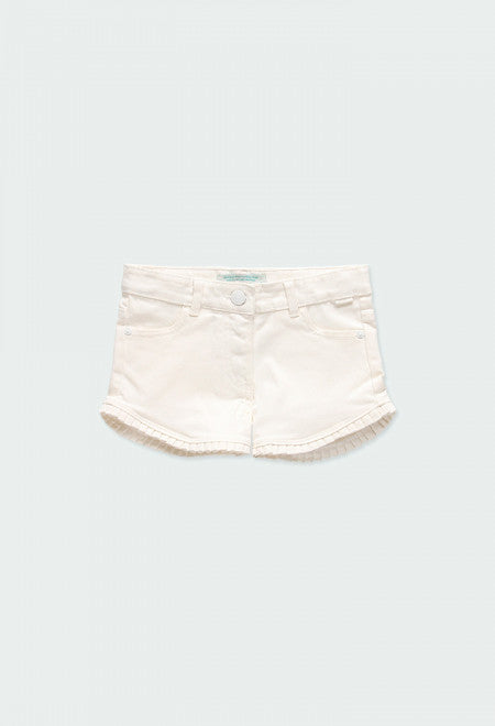 White Ruffle Shorts
