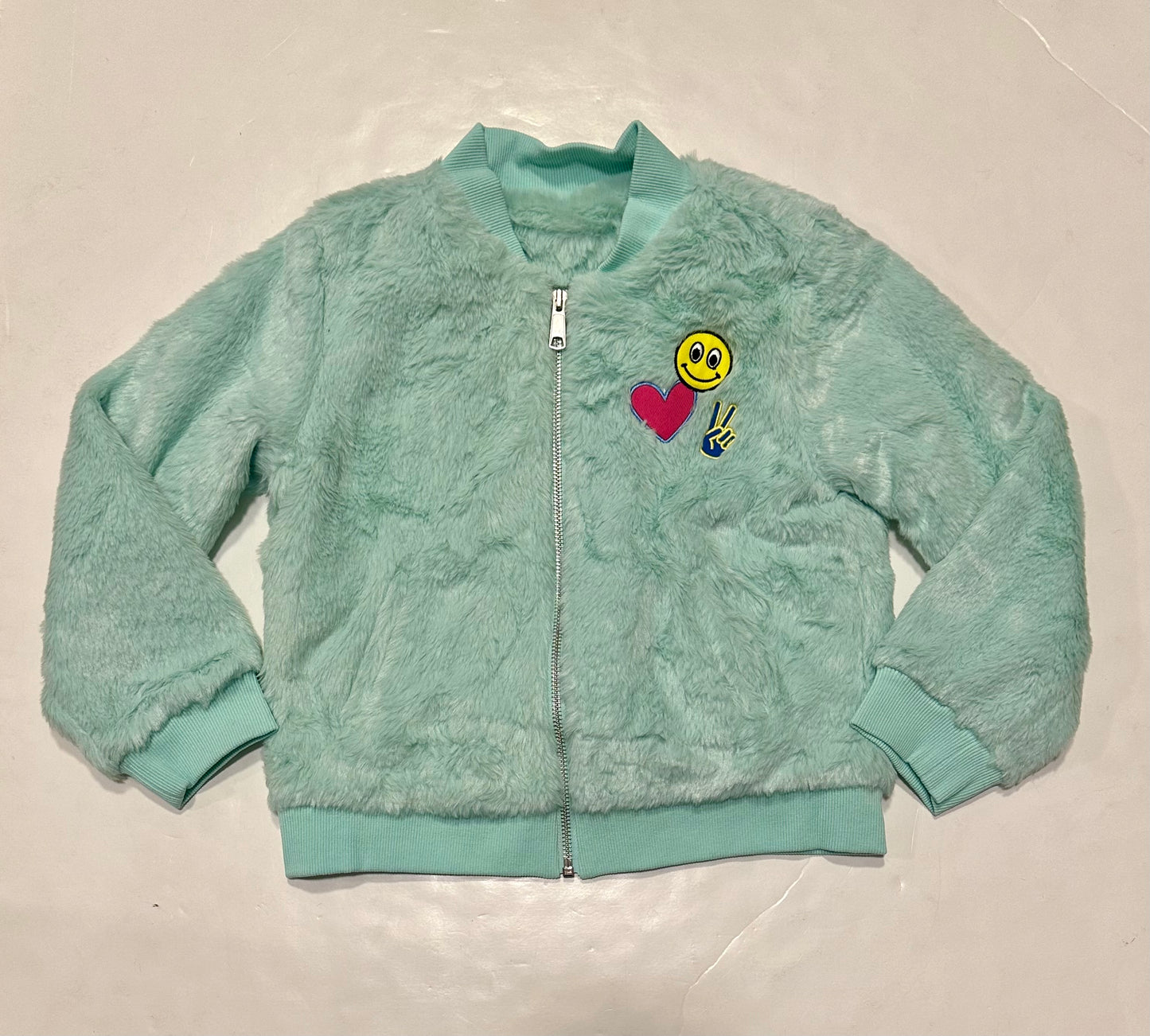 Fuax Fur Mint Patch Jacket