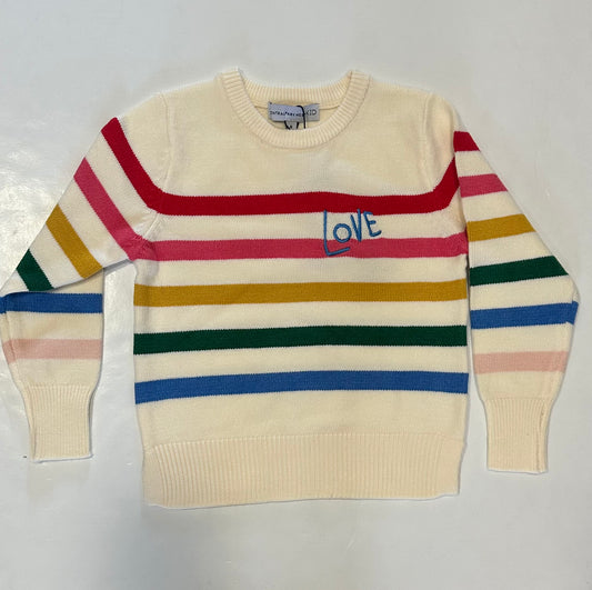 Ivory Multi Stripe Love Sweater