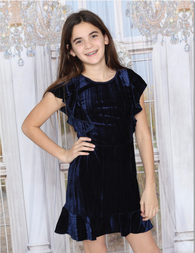 Navy Crionkle Velevet