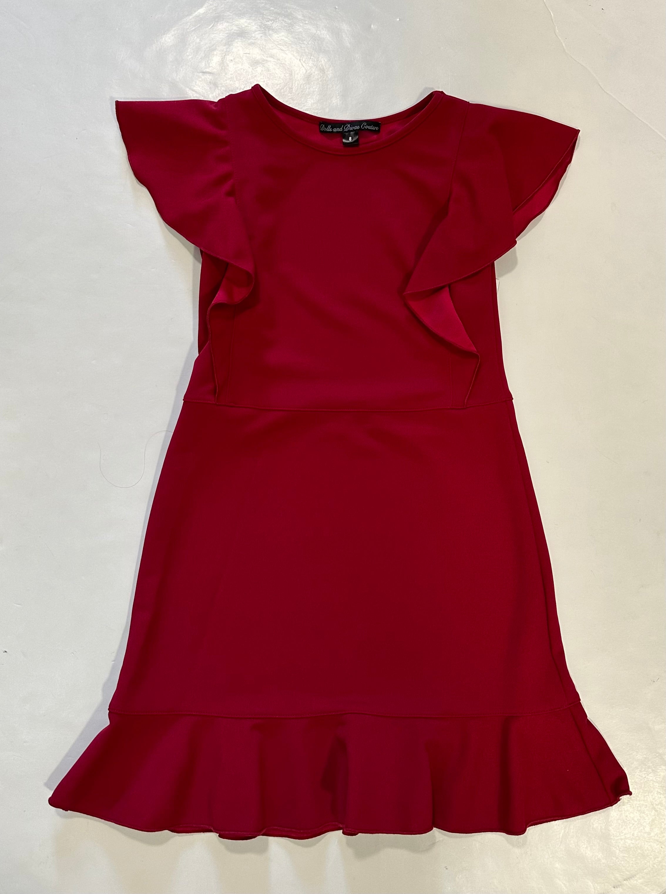 red flounce dress Gemy Red Flounce A-Line Evening Dress