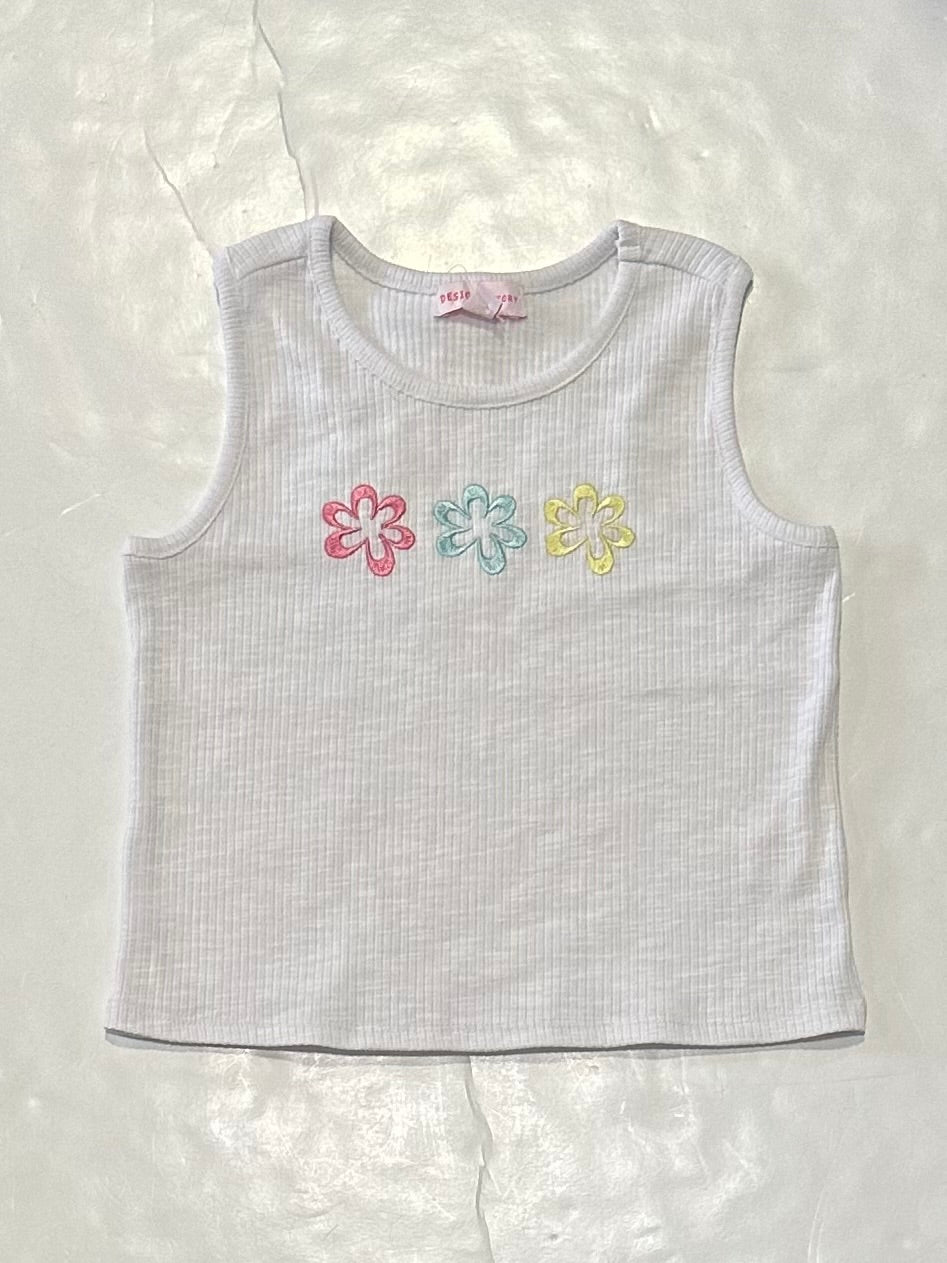 White Tank w/Flowers
