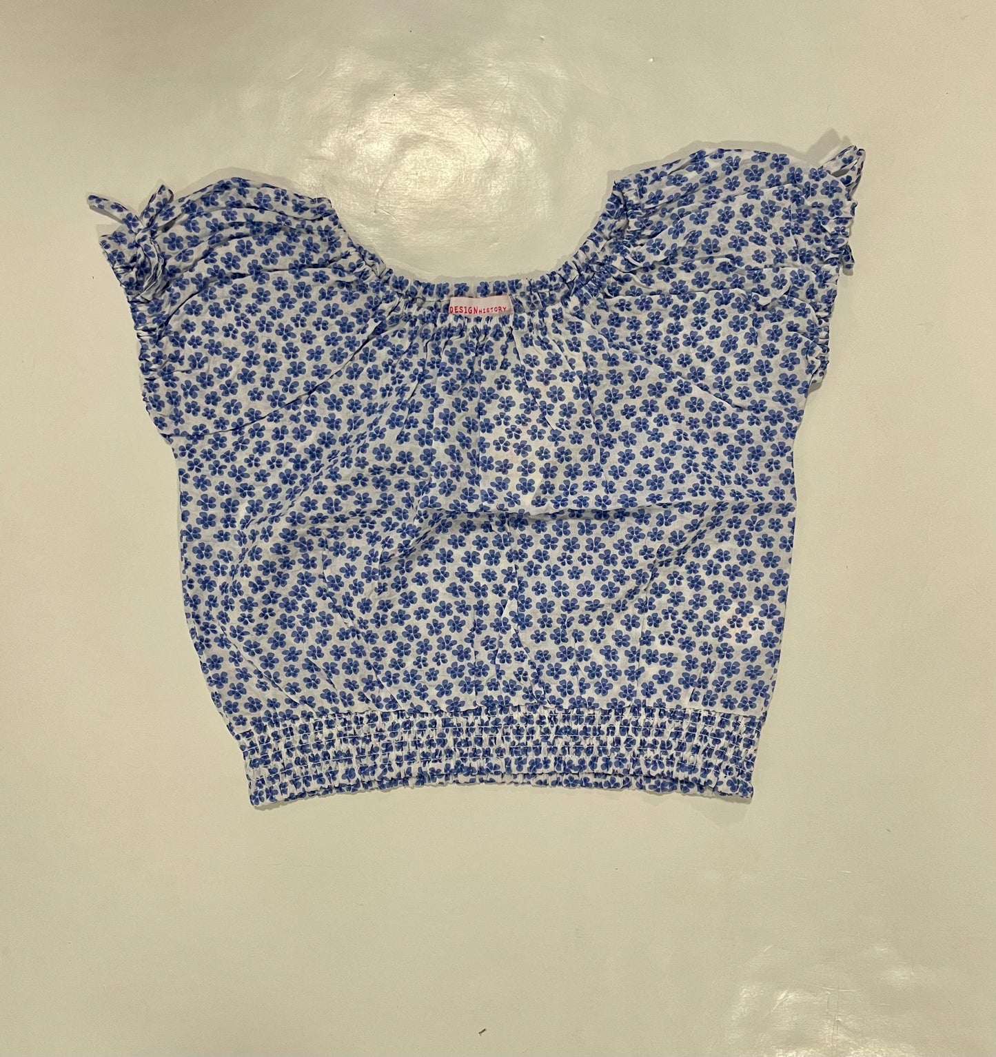 Blue Emb Floral Top