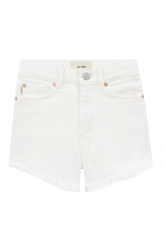 White Frayed Lucy Shorts