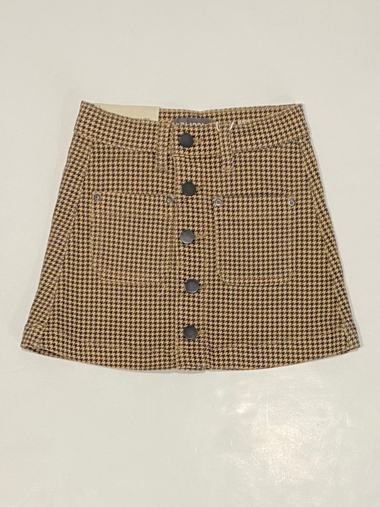 Dogstooth Print Skirt