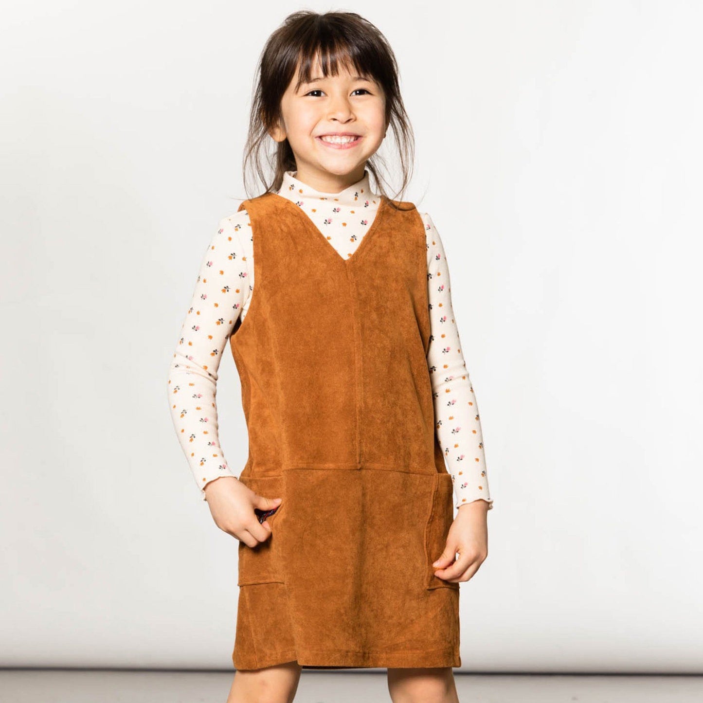 Faux Suede Jumper Dress