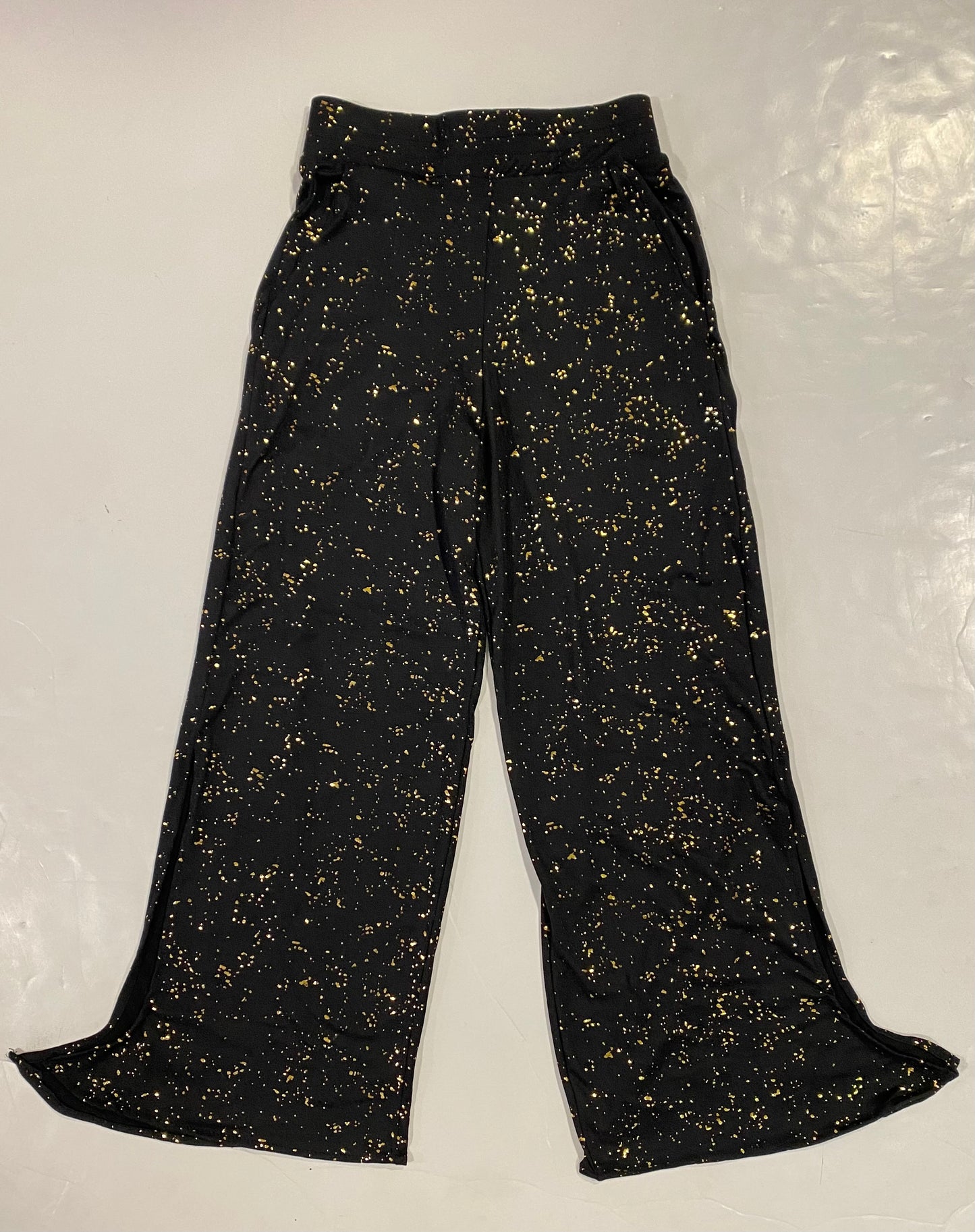 Black and Gold Foli Splatter Pant