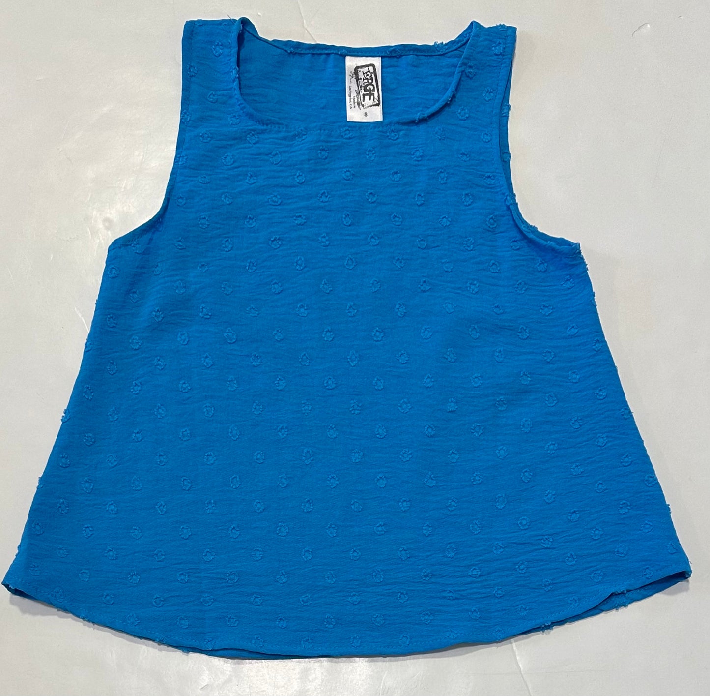 Blue Jacquard Dots Tank