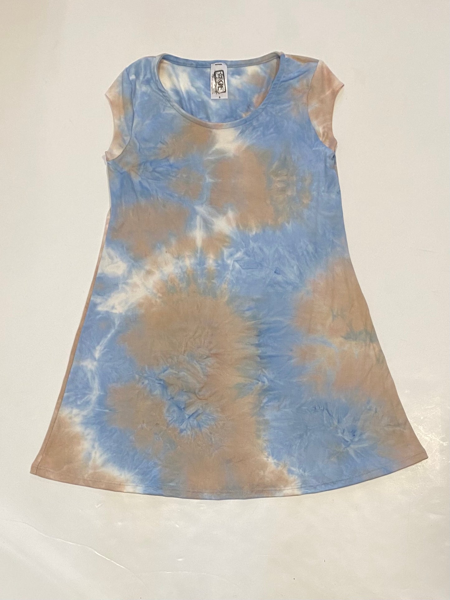 Blue Brushed Tie Dye Dress