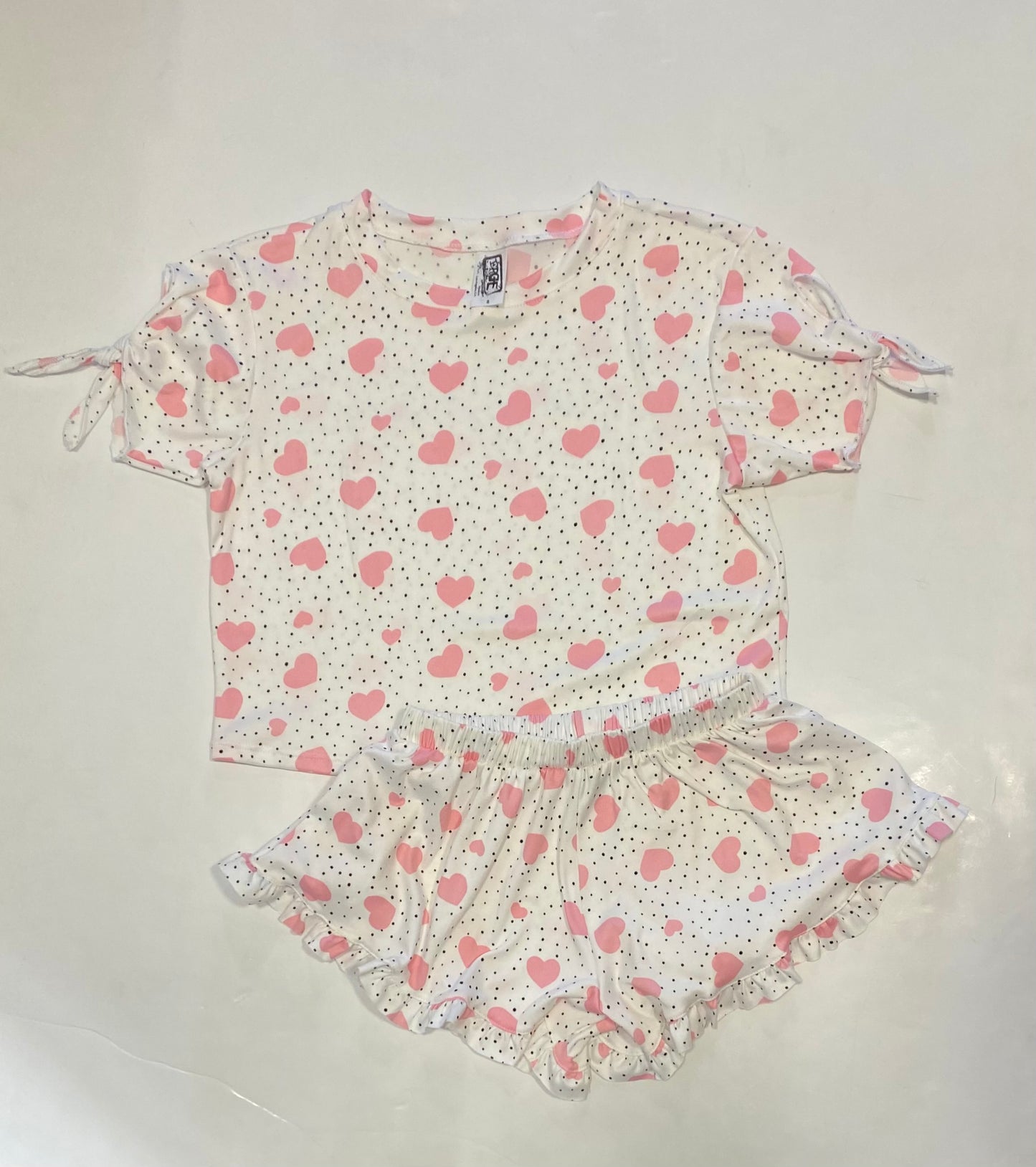 Dotted Heart Ruffle Shorts