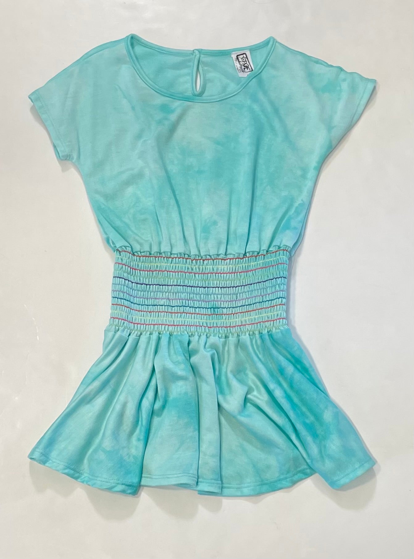 Seafoam Tie Dye Shirred Dress