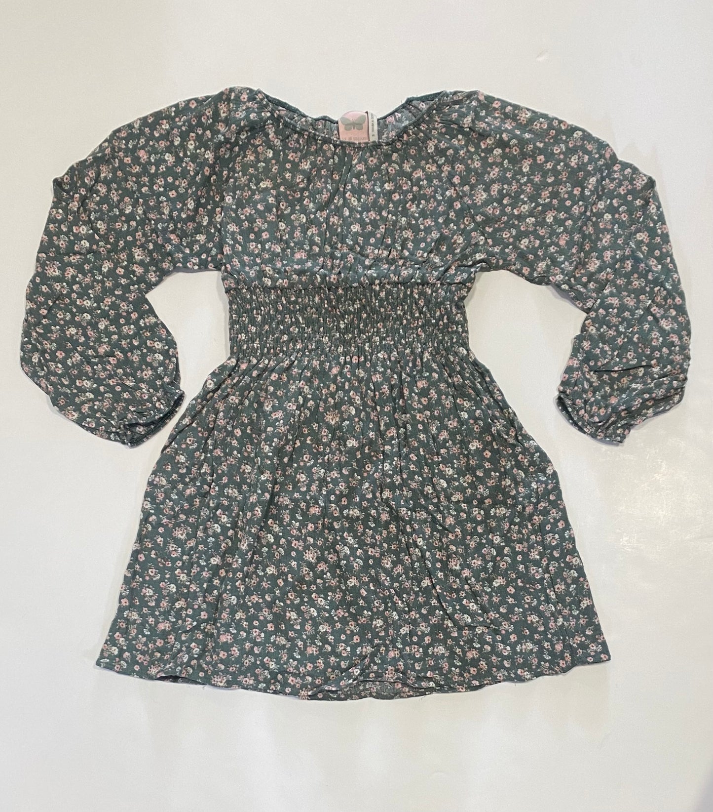 Olive Floral Print Dress