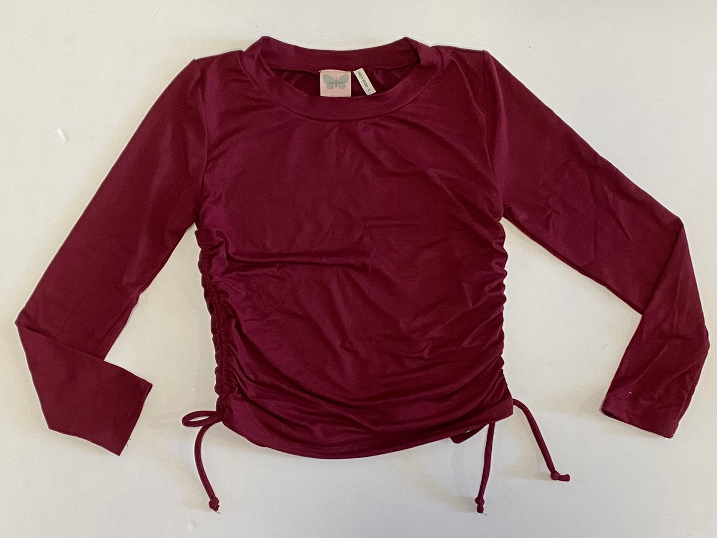 Burgendy Round Neck Top