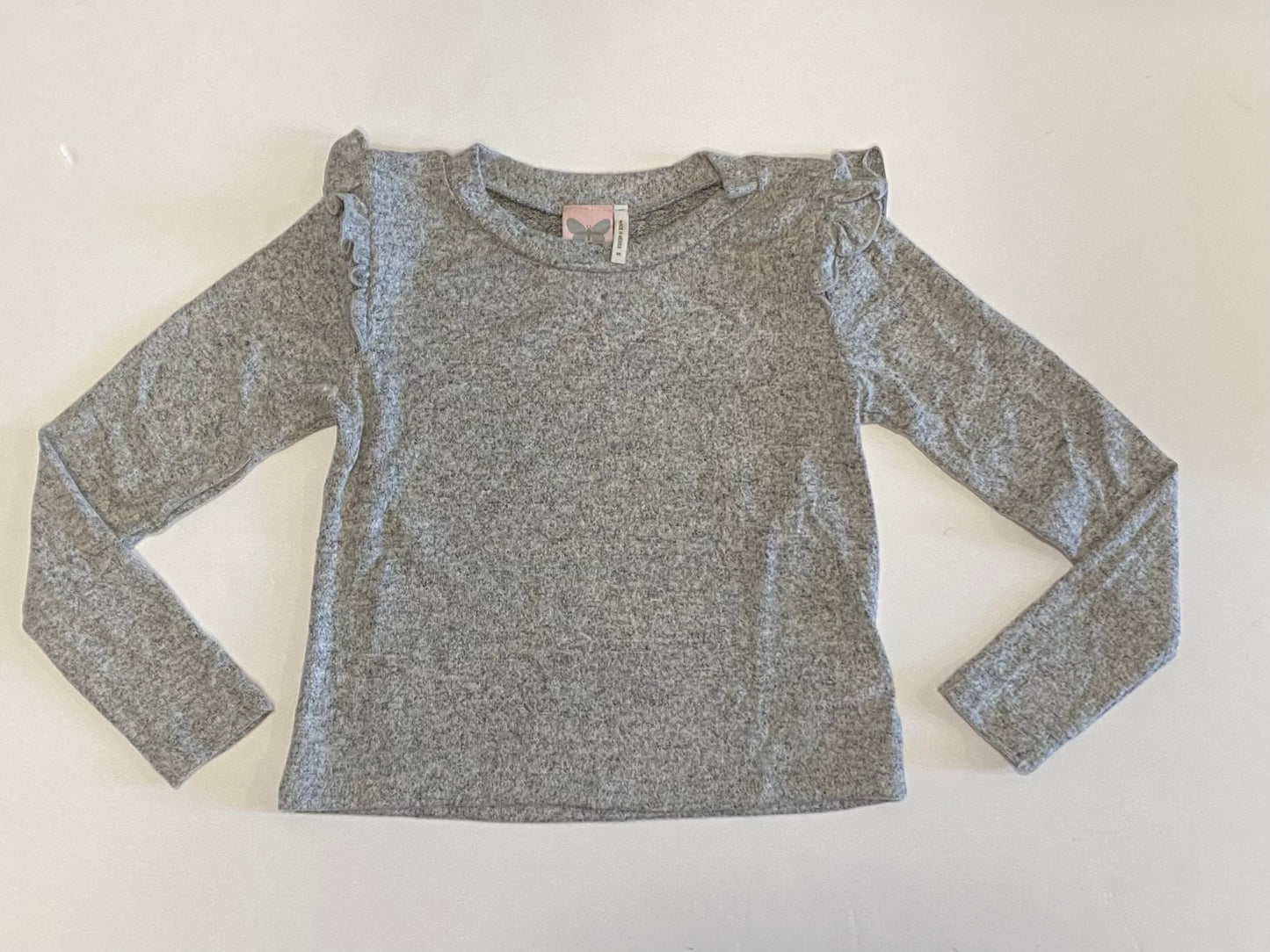 Heather Grey Ruffle Sleeve