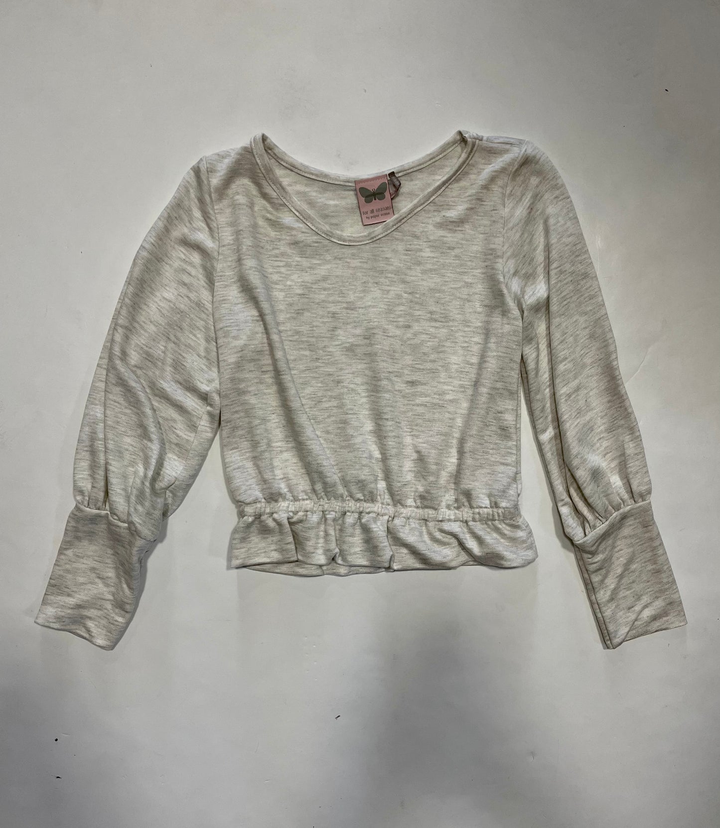 LtGrey French Terry Peplum Top