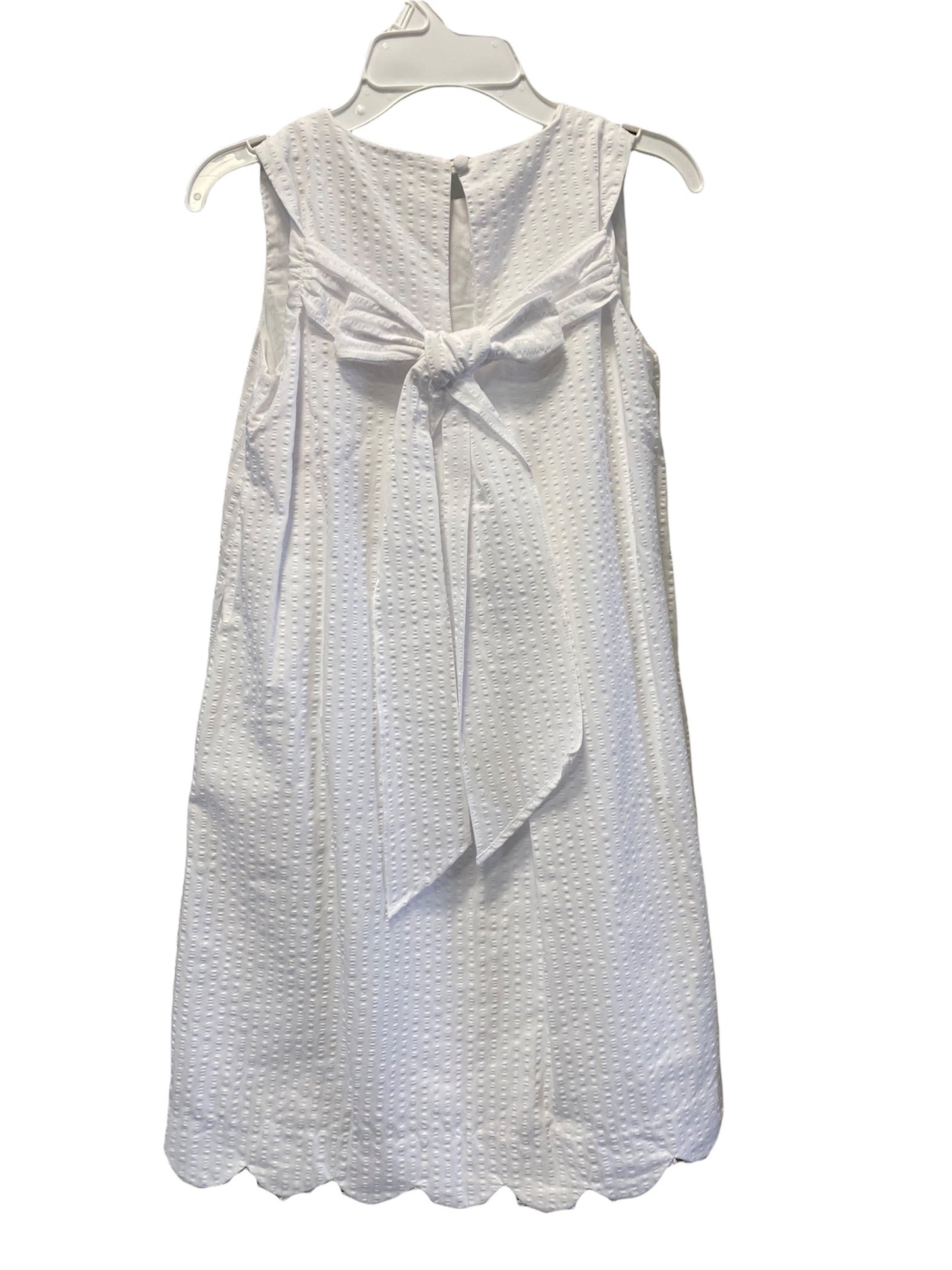 White Scalloped Swing Dress