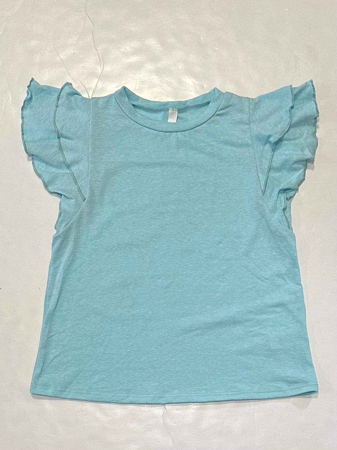 Aqua Flutter Sleeve Tee
