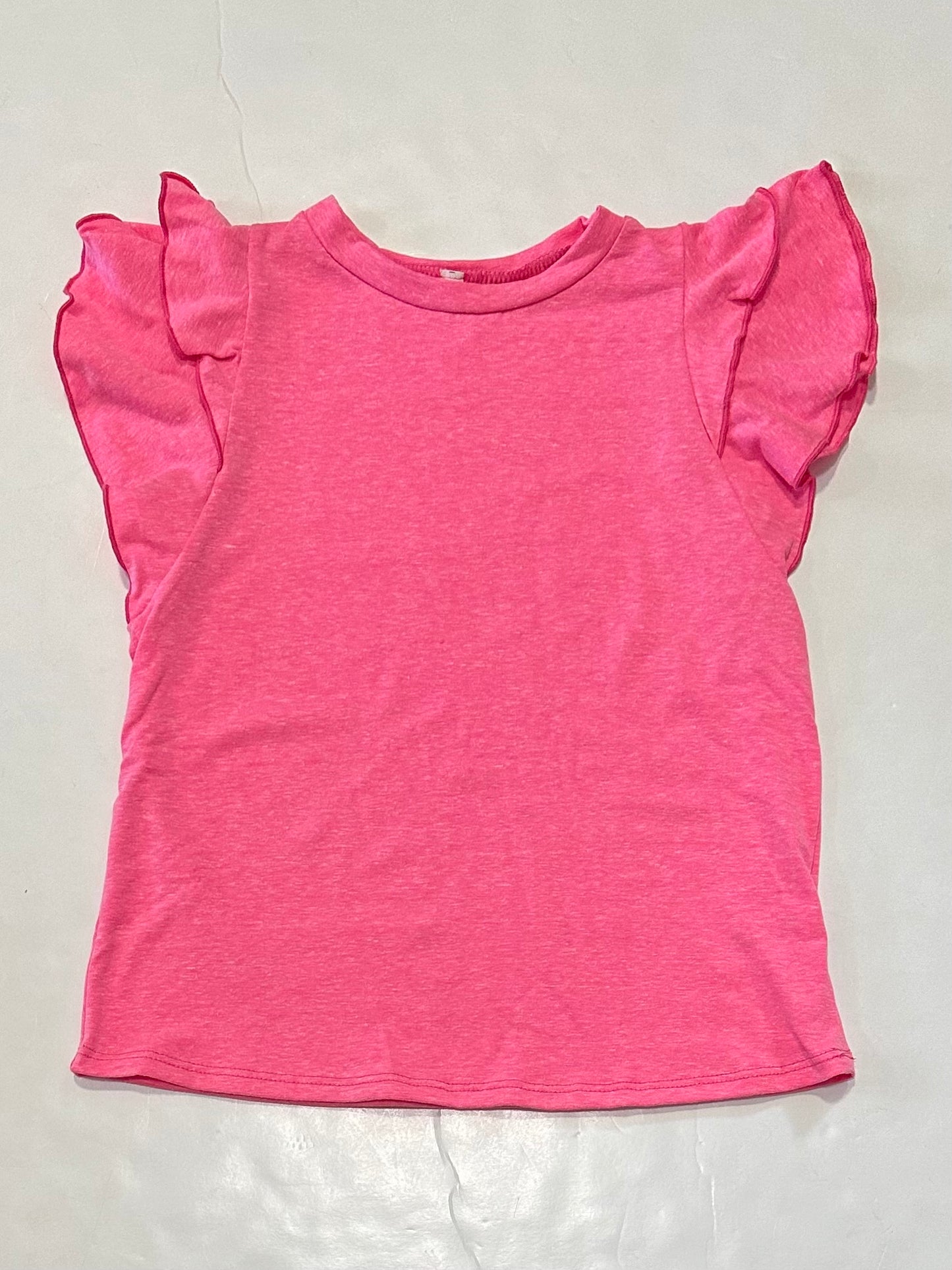 Neon Pink Flutter Sleeve Tee